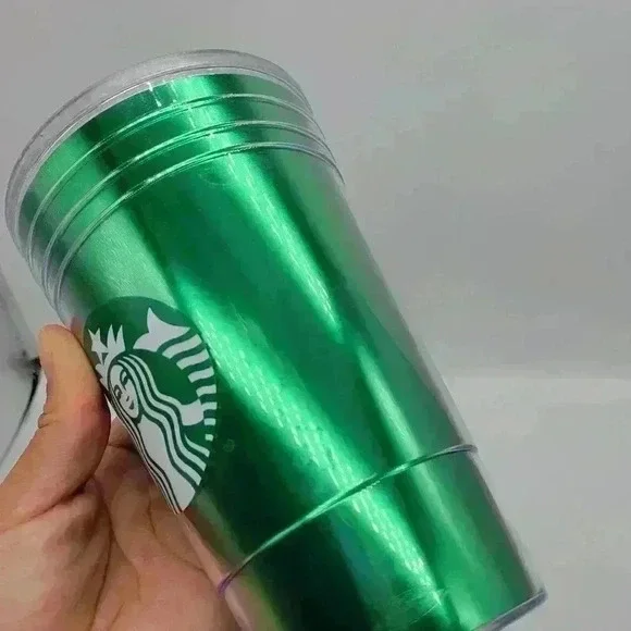 Starbucks 16 Oz Cold Cup Acrylic Dark Green Original Straw Coffee Company 2012 - Picture 8 of 10